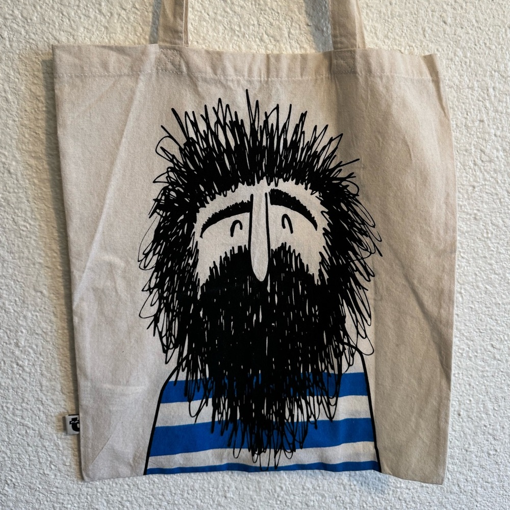 Etsy Sailor Artsy Cartoon Tote Bag Cream Blue OS